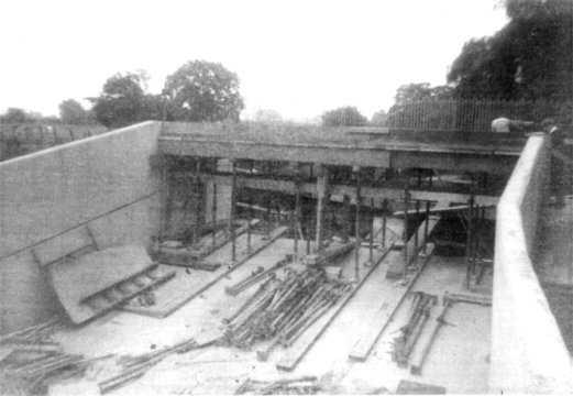 The Trap weir<br>under construction 07