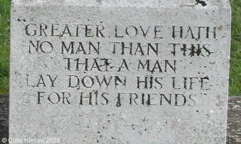 The 1914-1918 War Memorial in Askham Bryan Churchyard.