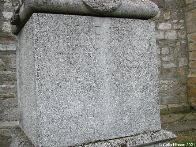 The 1914-1918 War Memorial in Bilton Churchyard.