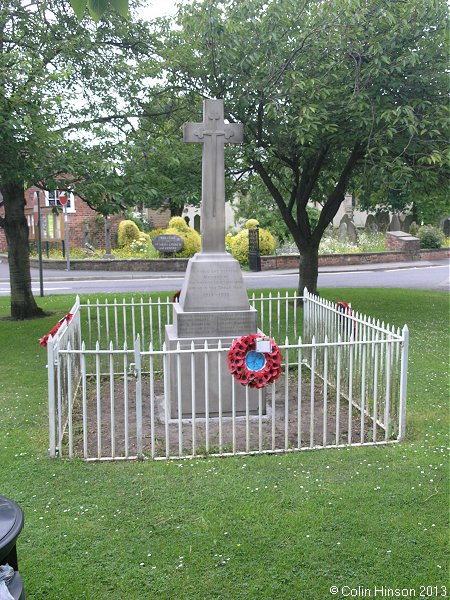 The World War I and II War Memorial at Copmanthorpe.