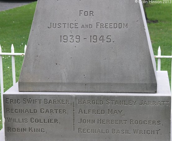 The World War I and II War Memorial at Copmanthorpe.