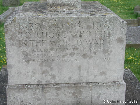 The War Memorial in St. Helen's Churchyard, Stillingfleet.