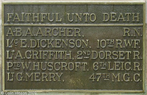 The World War I memorial at Thorp Arch.