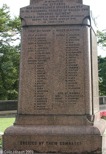 The War Memorial for the men who died in the South African War in 1899 - 1902.