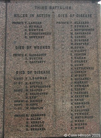 The War Memorial for the men who died in the South African War in 1899 - 1902.