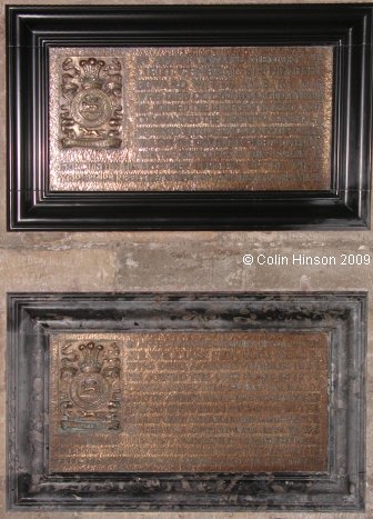 The Memorial plaques to Sir Herbert Watts and Sir William Fry in York Minster.