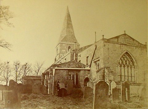 An old photo of St. Mary's Church, Welwick