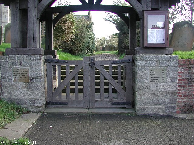 The 1939-1945 Memorial plaques on each side of the Church gate.