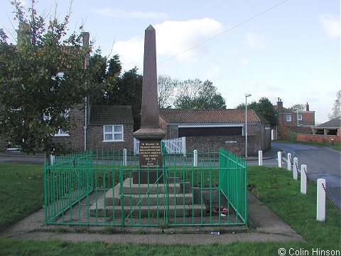 The 1914-18 and 1939-45 War Memorial in Aldbrough Village