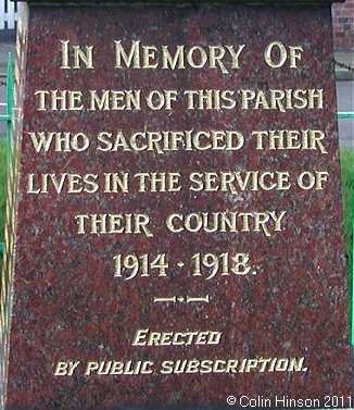 The 1914-18 and 1939-45 War Memorial in Aldbrough Village