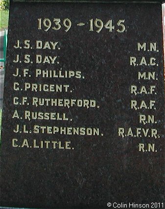 The 1914-18 and 1939-45 War Memorial in Aldbrough Village