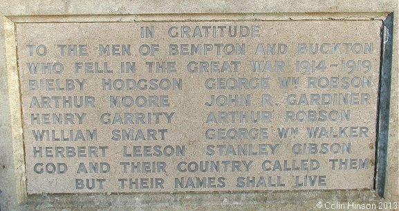 The World War I and II and Korean War Memorial at Bempton