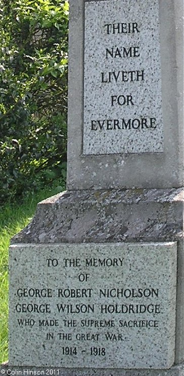 The War Memorial for WWI and WWII at Bielby.