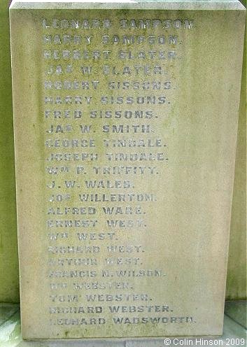 The 1914-18 War Memorial at Bishop Wilton.