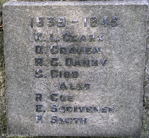 The The War Memorial for WWI and WWII at Bubwith.