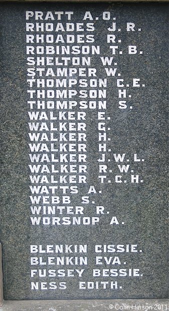 The War Memorial for WWI and WWII in Burstwick Village.