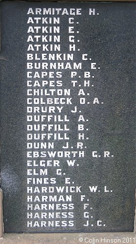 The War Memorial for WWI and WWII in Burstwick Village.