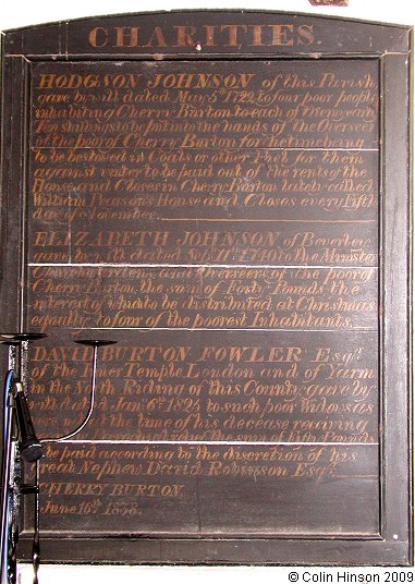 The List of Benefactions in St. Michael's Church, Cherry Burton.