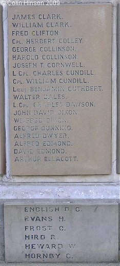 The 1914-18 and 1939-45 War Memorial in the Churchyard at Great Driffield.