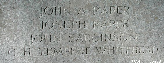 The 1914-1918 War Memorial in Escrick Churchyard.