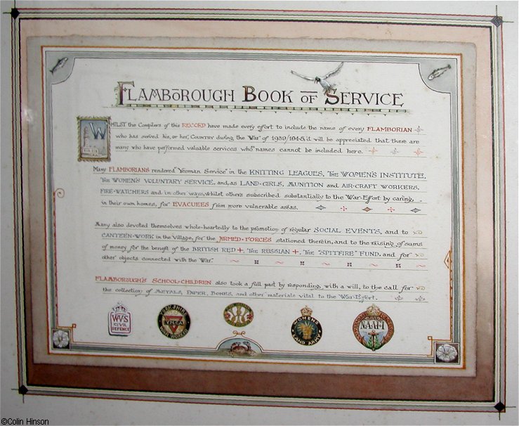 The Flamborough Book of Service, 1939-1945 in St. Oswald's, Flamborough.