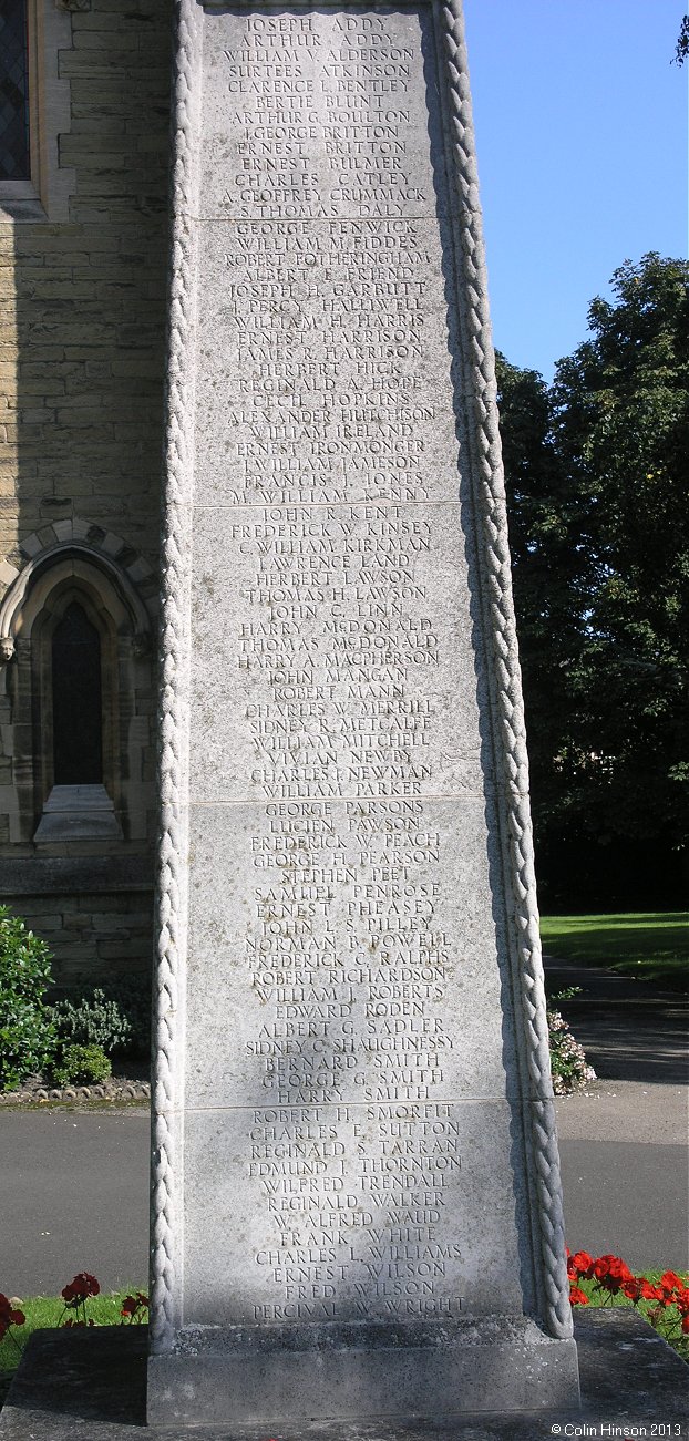 The World War I War Memorial at St. Oswald's Church.