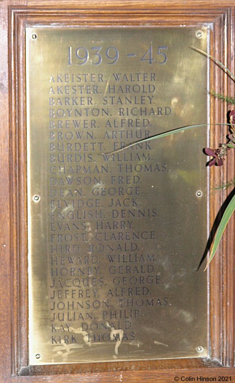 The WWII Memorial plaques in All Saints church.