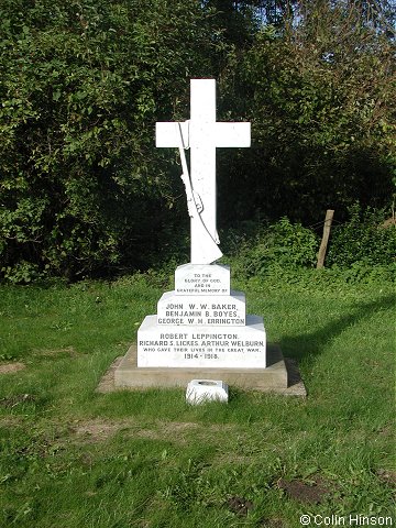The 1914-1918 War Memorial in the middle of the village.