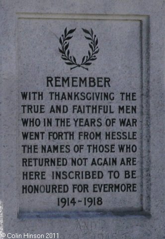 The World War I War Memorial in All Saints churchyard, Hessle.