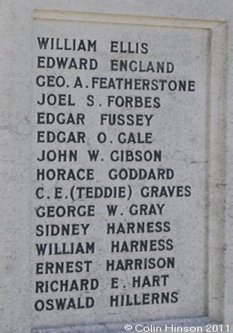 The World War I War Memorial in All Saints churchyard, Hessle.
