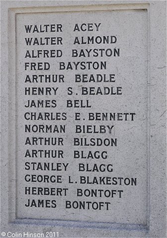 The World War I War Memorial in All Saints churchyard, Hessle.
