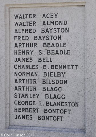 The World War I Memorial in All Saints churchyard, Hessle.