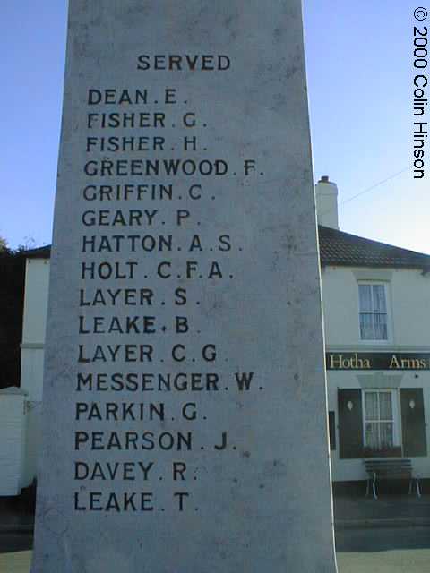 The 1914-1918 War Memorial at Hotham.