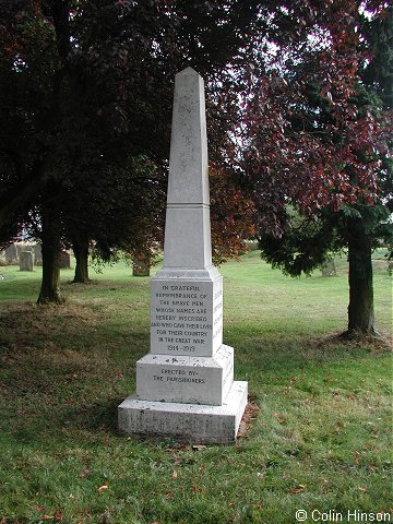 The War Memorial in St. Mary's Churchyard, Huggate.