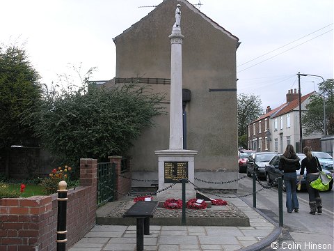 The World Wars I and II Memorial in front of the Methodist Church, Keyingham.