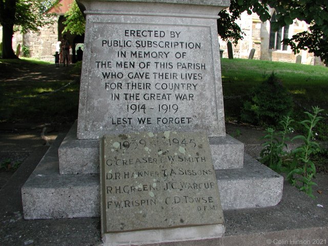 The War Memorial in All Saints' Churchyard.