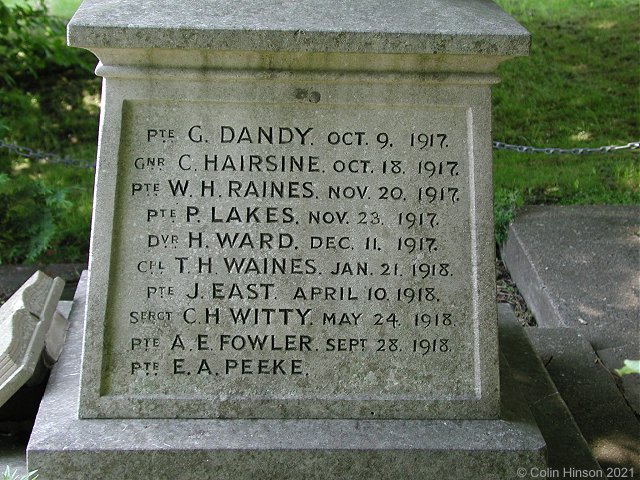 The War Memorial in All Saints' Churchyard.