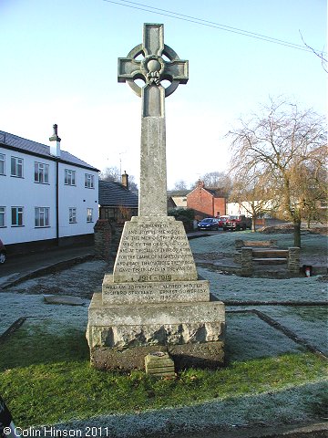 The 1914-19 and 1939-45 War Memorial on Langtoft village green.