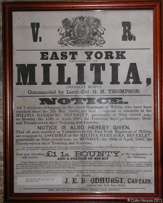 The Notice of the Militia Assembly in All Saints Church, Lund.