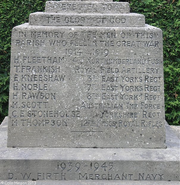 The World Wars I and II War Memorial at North Dalton.