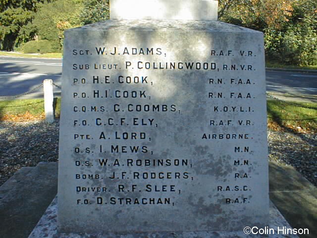 The 1914-1919 War Memorial in the Village.