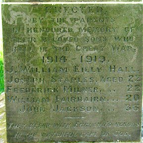 The War Memorial in North Grimston Churchyard.