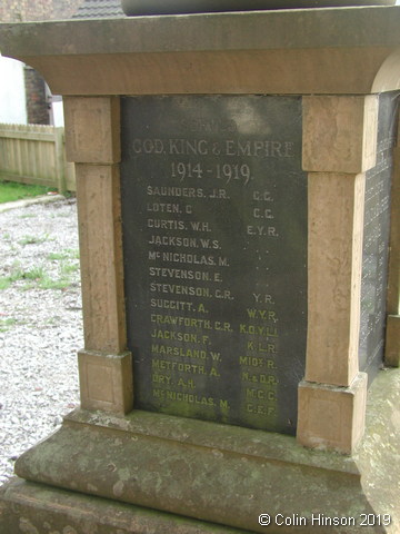 The War Memorial at Patrington Haven.