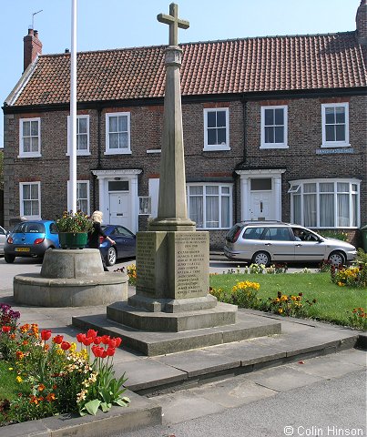 The World War I Memorial in the centre of Pocklington.
