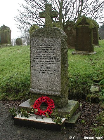 The World War I and II War Memorial in St. Peter's Churchyard, Reighton.