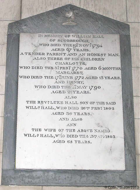 The Hall Monumental plaque (3) in St. Leonard's Church