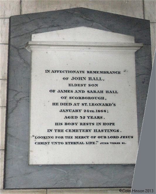 The Hall Monumental plaque (4) in St. Leonard's Church