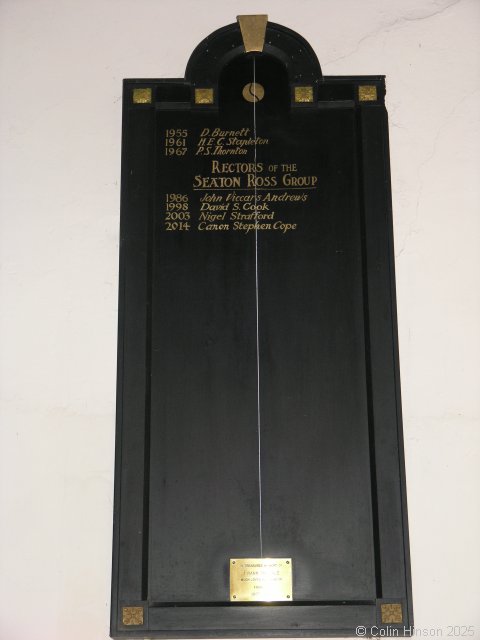 The The list of Vicars in St. Edmund's Church, Seaton Ross.