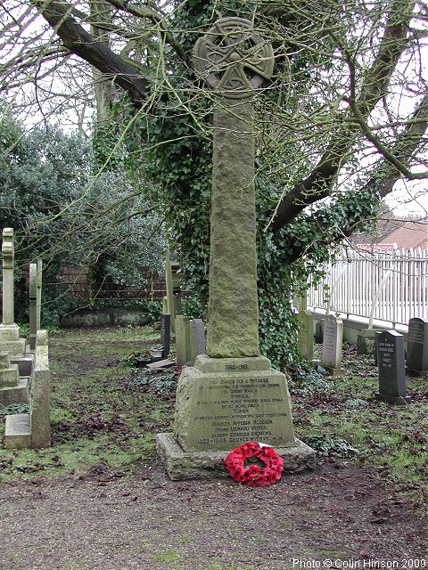 The 1914-1918 War Memorial in Sewerby Churchyard.