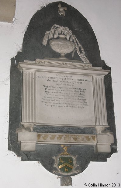 The Green Monumental Plaque in All Saints Church, Skipsea